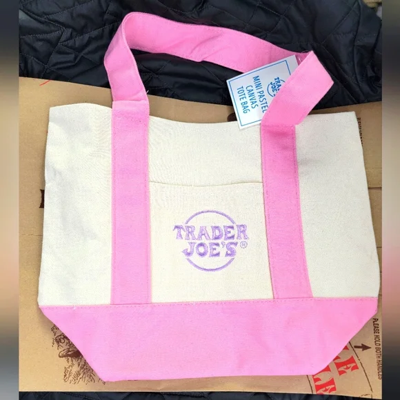 Trader Joe's mini pastel tote bag - Picture 1 of 1